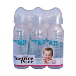 NurturePure 8oz Glass Baby Bottles (Pack of 3)