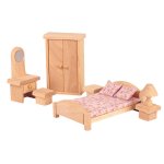 Plan Toys Classic - Bedroom Dollhouse Furniture Set