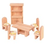 Plan Toys Classic - Dining Room Dollhouse Furniture Set