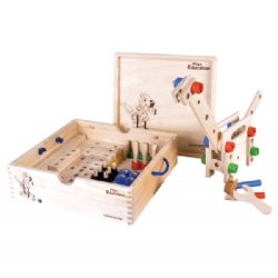 Plan Toys Construction Set (100 pcs) in Wooden Box