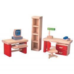 Plan Toys Neo - Home Office Dollhouse Furniture Set