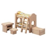 Plan Toys Classic - Children`s Bedroom Dollhouse Furniture Set