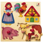Selecta Wooden Peg Puzzle Farm