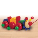 Selecta Bako Caterpillar Wooden Pull Toy