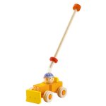 Sevi Yellow Bulldozer Push Toy with Removable Pole