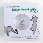Smiling Planet Plate & Bowl Gift Set - Pink Peace & Crane