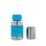 organicKidz 4oz Stainless Steel Baby Bottle (Light Blue)