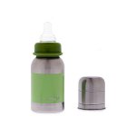 organicKidz 4oz Stainless Steel Baby Bottle (Green)