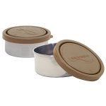 Kids Konserve Small Stainless Steel Round Food Containers in Mud (Set of 2)