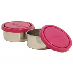 Kids Konserve Small Stainless Steel Round Food Containers in Magenta (Set of 2)
