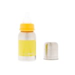 organicKidz 4oz Stainless Steel Baby Bottle (Yellow)