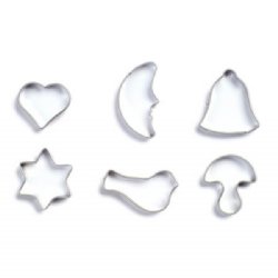Metal Mini Cookie Cutters Assorted Shapes (Set of 6) 