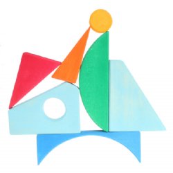 GRIMM'S Toddler Puzzle Blocks Sailboat