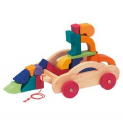 Car-shaped Wagon with Building Blocks