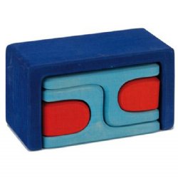Sit-in-3D Wooden Dollhouse Furniture Puzzle (Blue)