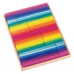 Rainbow Building Slats in Tray (64 pcs.)
